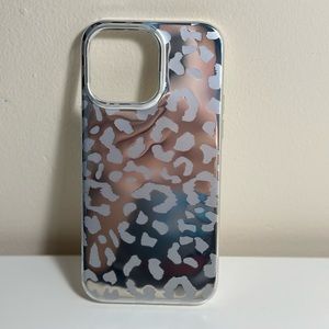 Silver Chrome Leopard iPhone 14 Pro Max Case